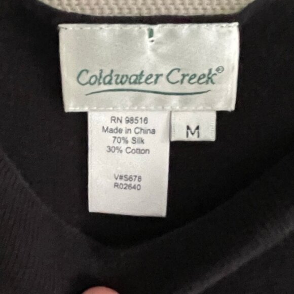 COLDWATER CREEK Cotton Knit/Silk Blend Sleeveless Tank Top Size Medium - Picture 7 of 8